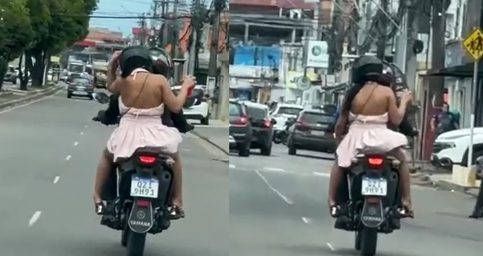 Vídeo: Manaus esquenta e passageira de moto aproveita pra pegar um ‘fresco’ nas partes ínt1mas