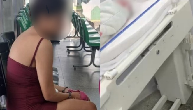 Jovem que j0g0u filho recém-nascido pela janela é libertada em audiência de custódia em Manaus