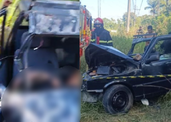 Veja vídeo: Mulher m0rr3 após carro onde era passageira bater de frente com carreta em Manaus