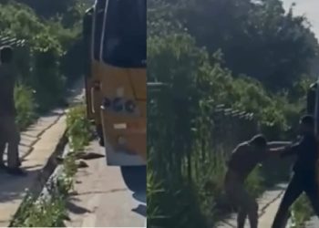 Vídeo: dois motoristas do “amarelinho” foram flagrados brigand0 mais uma vez em Manaus