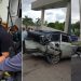 Vídeo: motorista que destruiu carro da esposa de ex-secretário em Manaus vinha do motel com duas mulheres