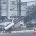 Vídeo: carro derruba poste na Ponta Negra e trânsito fica prejudicado