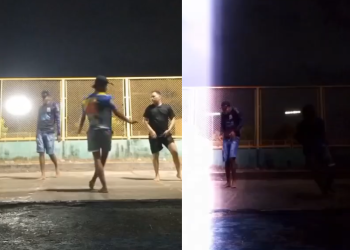 Vídeo: Raio atinge quadra enquanto jovens ensaiavam dança em Manaus