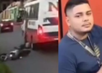 Vídeo: motociclista atr0pelad0 por busão ao desviar de buraco é operado em Manaus