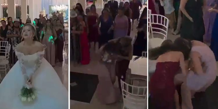 Vídeo: encalhadas brigam por causa de buquê durante festa de casamento em Manaus 