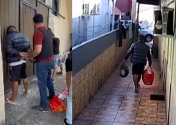 Vídeo: Homem é preso em flagrante ao furt4r kitnet em Manaus; vítima acompanhou ação por câmera