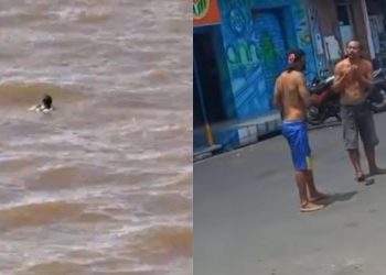 Bombeiros buscam Japonês que pulou no rio durante brig4 em Parintins e sumiu