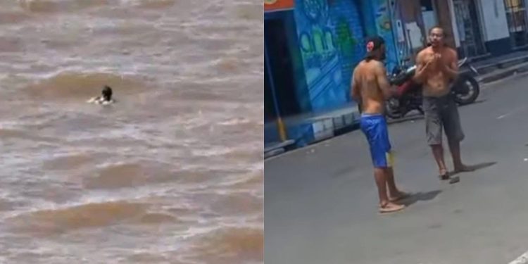 Bombeiros buscam Japonês que pulou no rio durante brig4 em Parintins e sumiu