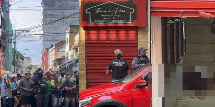 Vídeo urgente: bandid0 tenta r0ubar joalheira e acaba m0rto no Centro de Manaus