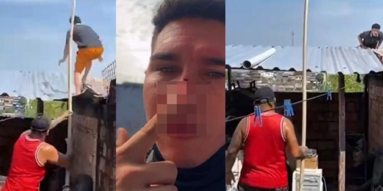 Vídeo: funcionário de padaria em Manaus foge pelo telhado para não apanhar de motoboys