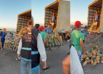 Vídeo: vendedora tem carrinho de frutas tomado e virado com vi0lência pela Prefeitura de Manaus 