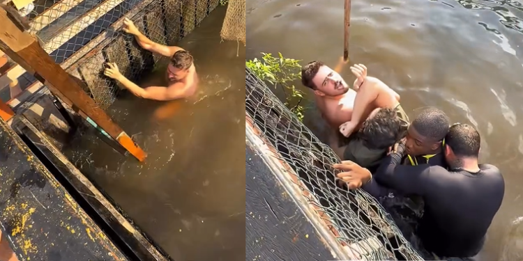 Vídeo: Amazonenses não gostam após ver influenciador Jon Vlogs pulando em viveiro de pirarucus