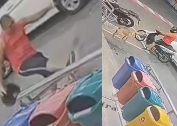 Vídeo: veja o momento em que homem é filmado chutand0 cachorro em Manaus