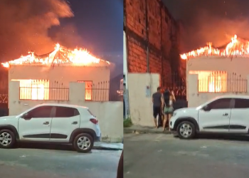 Vídeo: Após levar ‘capac3tadas’ e ap@nhar do marido, mulher ateia f0g0 na própria casa em Manaus