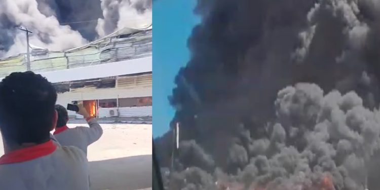 Vídeo: incêndio em fábrica do Distrito ainda não foi controlado