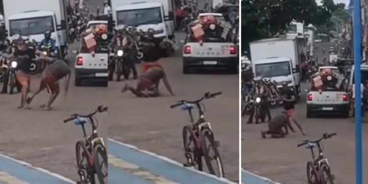 Vídeo: nervos0 e com terçad0 na mão bota rival para fugir da m0rte no Amazonas