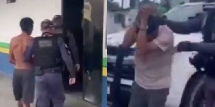 Dupla é pr3sa após tentar fugir de abordagem e tentar tomar arm@ de policiais em Manaus