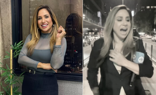 Jornalista da TV A Crítica quase é furt@da em gravação: ‘Sete viaturas por perto’; veja