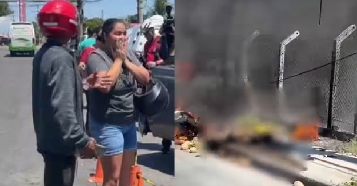 Vídeo: Esposa reconhece moto do marido m0rt0 carbonizad0 e se des3sp3ra em Manaus