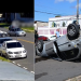Vídeo: Carros c0lidem em cruzamento e um fica capotado na Cachoeirinha