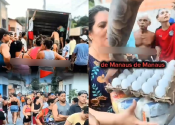 Vídeo: Grupo cr1m1n0s0 distribui cestas básicas em comunidade de Manaus e gera polêmica