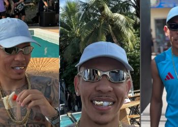 Vídeo: Lucas Picolé enche a boca de ouro e exibe sorriso dourado em Manaus