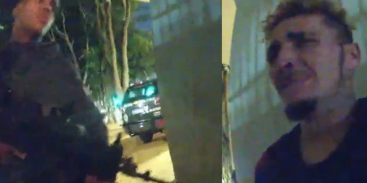 Vídeo: policial cobre imagem de câmera corporal e mat@ morador de rua no Centro