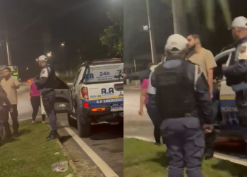 Vídeo: Esposa dá bote na blitz e flagra marido com a amante em ambulância em Manaus