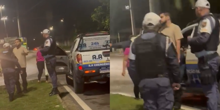 Vídeo: Esposa dá bote na blitz e flagra marido com a amante em ambulância em Manaus