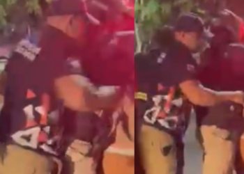 Denúncia: vídeo mostra agente do Detran dando socos nas costas de motociclista durante operação em Manaus