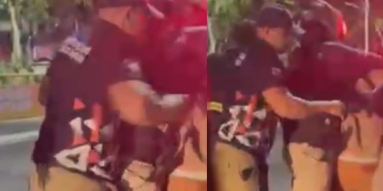 Denúncia: vídeo mostra agente do Detran dando socos nas costas de motociclista durante operação em Manaus