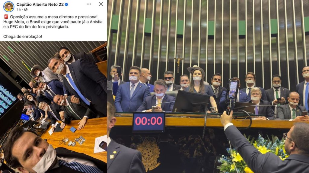 Capitão Alberto Neto e deputados de oposição protestam contra prisão de Bolsonaro e crimes de Alexandre de Moraes contra os direitos humanos