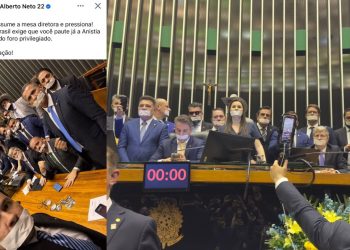 Capitão Alberto Neto e deputados de oposição protestam contra prisão de Bolsonaro e crimes de Alexandre de Moraes contra os direitos humanos