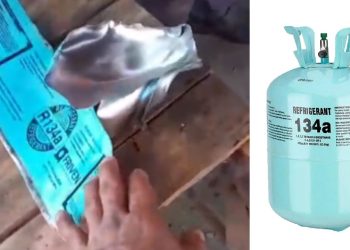 Perigo: Morador de Novo Airão tentar cortar cilindro de gás refrigerante, causa expl0são e fica fer1d0