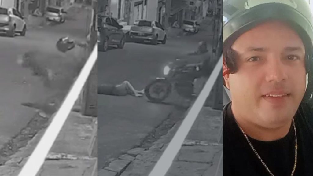 Câmera flagra mulher desmaiada na rua após levar golpe de capacete do ex; fr4turou a coluna