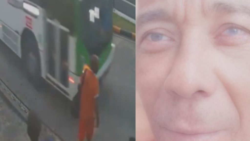Veja momento que ônibus pass4 por cima da perna de gari em Manaus