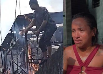 Vídeo: mulher acorda com o filho em Manaus e percebe que casa está em chamas