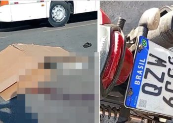 Vídeo forte: motoqueiro de app m0rre ao se ch0car com busão em Manaus