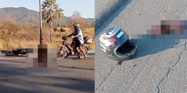 Vídeo muito forte: motoqueiro m0rre com a perna t0rada na estrada nesta sexta-feira