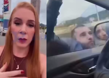 Vídeo: Motorista reage a assalt0, acelera e arrasta cr1m1n0s0 pela janela do carro