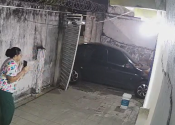 Vídeo: No Japiim, família é surpreendida por ladrã0 ousado invadindo a garagem