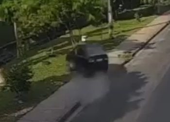 Vídeo mostra motorista perdendo controle e caindo com o carro no igarapé em Manaus