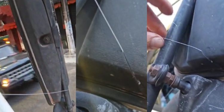 Vídeo: caminhoneiro tem retrovisor cortado por linha de cerol: ‘Manaus, terra sem lei’