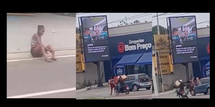 Vídeo: mulher é atr0pelada por moto na hora em que era filmada na Torquato Tapajós