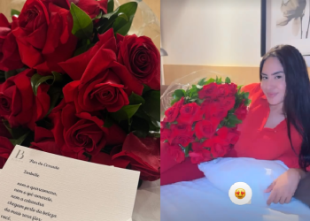 Mistério romântico: Isabelle Nogueira recebe buquê anônimo com declaração poética