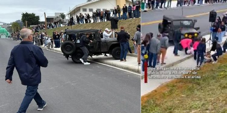 Vídeo: jipe atr0pela mãe com filho no colo e idosa no desfile de 7 de Setembro