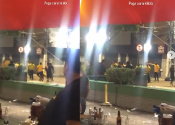 Vídeo: Funcionários do Ponto 1000, no Eldorado, vão pra cima de cliente que queria sair sem pagar