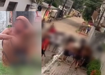 Vídeo: Homem é pego furtand0 moto, diz que foi ‘engano’ e ap@nha da população no AM