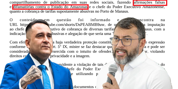 Por fake news, Justiça manda Salazar apagar vídeo que acusa Wilson Lima de cobrança ilícita no Porto de Manaus