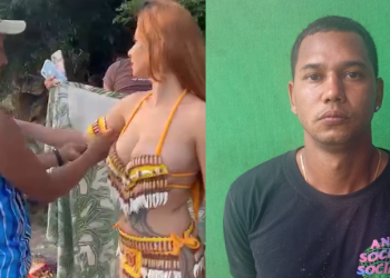 Eletricista vai pr3s0 ao se empolgar com ensaio de modelo e mostrar as partes na Ponta Negra